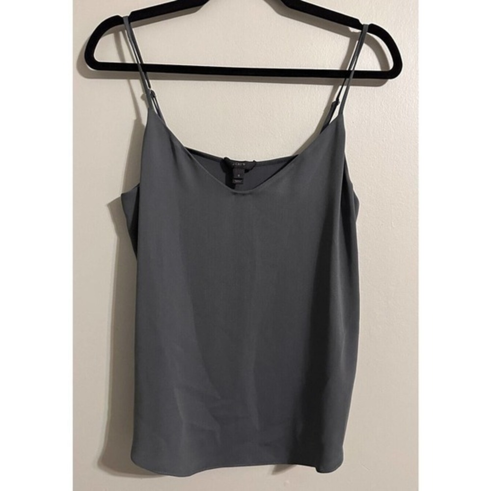 J.CREW‎ Camisole Woman's Size 6 Tank Top V-Neck Adjustable Strap Sleeveless Gray